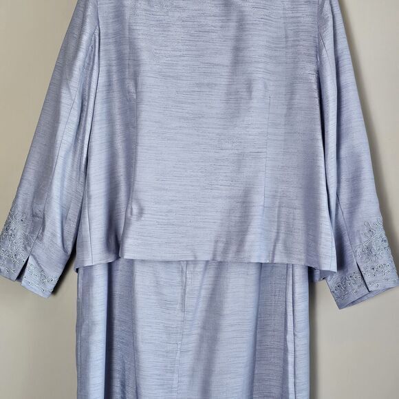 Signature Collection By Vicki Wayne Women's Maxi Dress Jacket Grey Size 16 Prof. - Picture 9 of 11